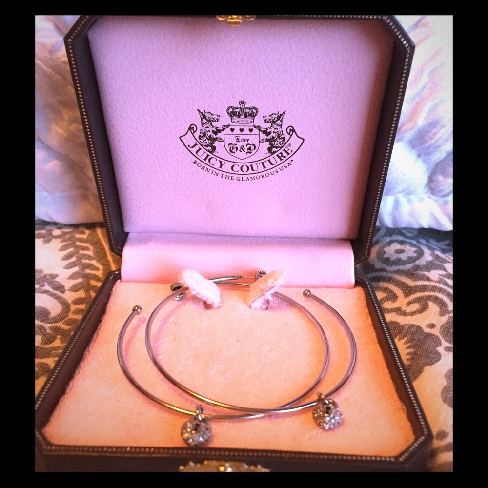 Juicy Couture pad lock heart hoop earrings